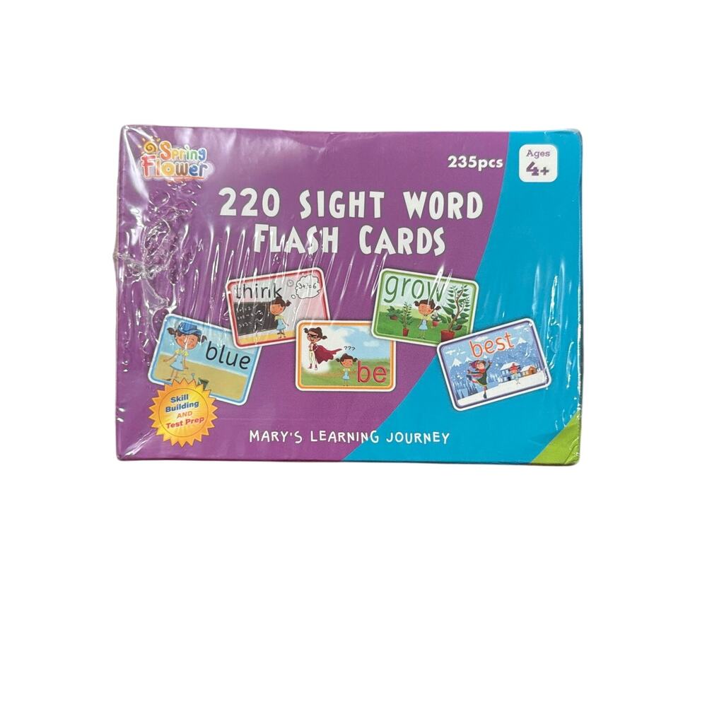 Spring Flower 220 Sight Word Flash Cards 235 pcs Ages 4+ Educational Game New